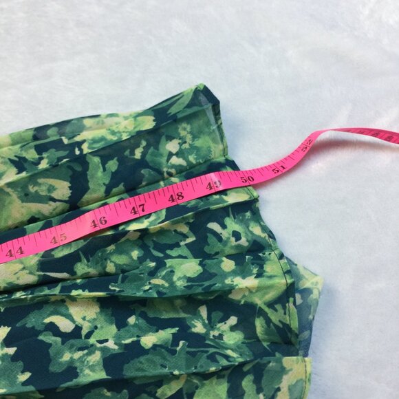 Chelsea 28 Pleated Midi Sundress Size XS Woman's Green Teal Becca Floral V-neck - Picture 9 of 16